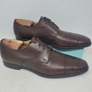 Bally Switzerland Timber Brown Leather Cap Toe Oxford Dress Shoes Mens 11 D 98%